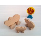 Drvena igračka - životinja na kotačima - Hippo