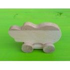 Drvena igračka - životinja na kotačima - Hippo