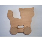 Drvena igračka - životinja na kotačima - Mačka