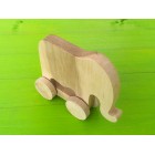 Drvena igračka - životinja na kotačima - Slon