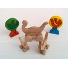 Drvena igračka -  životinja na kotačima - Dino