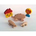 Drvena igračka - životinja na kotačima - Jež