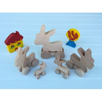 Drvena igračka - životinja na kotačima - Magarac